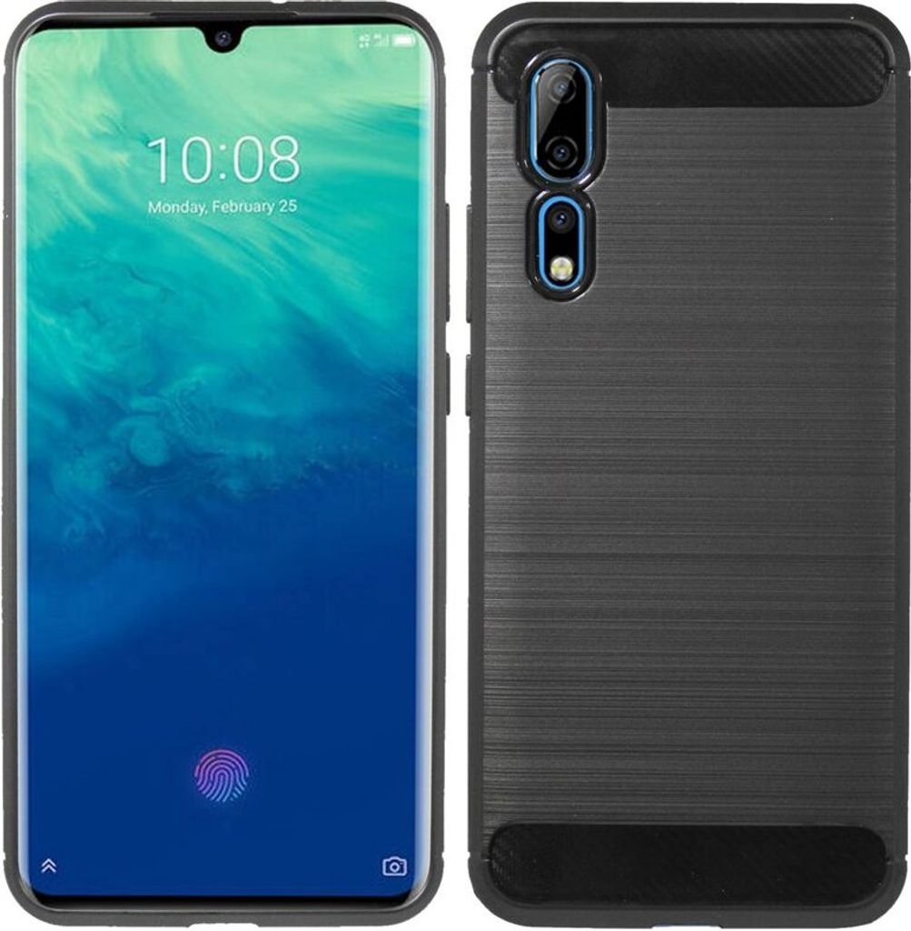 Silikon Hülle Bumer Carbon kompatibel mit ZTE AXON 10 PRO Produktbild 