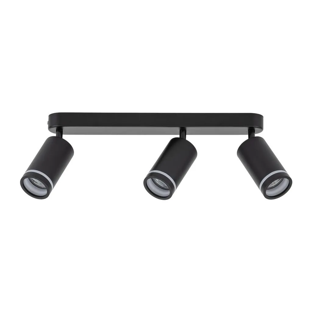 Spot triple 3xGU10 encastrable noir pour un éclairage puissant et chic