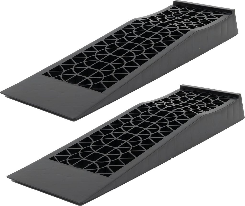2x Auffahrrampe 70 x 20 x 8 cm 5 t Traglast Ausgleichskeil Kunststoff für PKW Wohnwagen Auffahrkeil