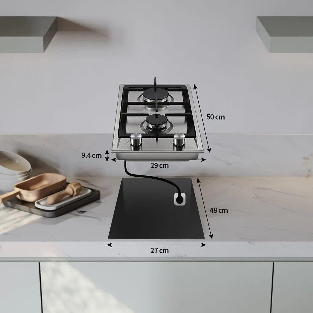 Plaque de cuisson gaz encastrable inox durable 4200W haute puissance