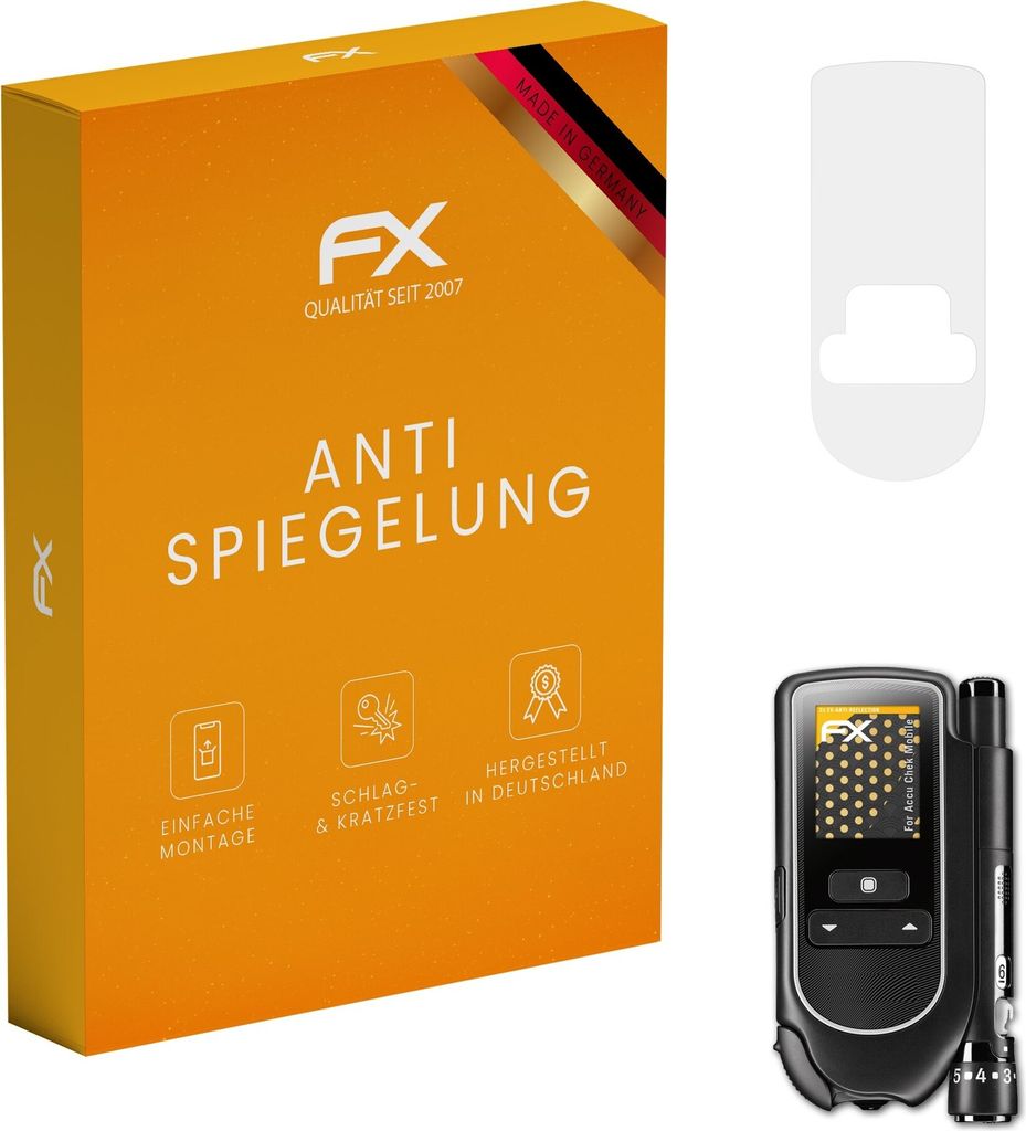 atFoliX FX-Antireflex 2x Schutzfolie kompatibel mit Accu Chek Mobile Displayfolie