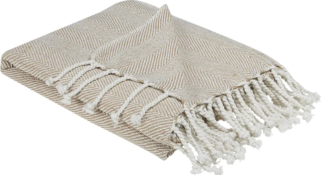 Plaid coton beige 130x160 cm : finit les soirées froides avec élégance