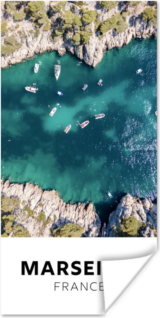 MuchoWow Poster Frankreich - Marseille - Wasser - Boot 40x80 cm - Dekoration