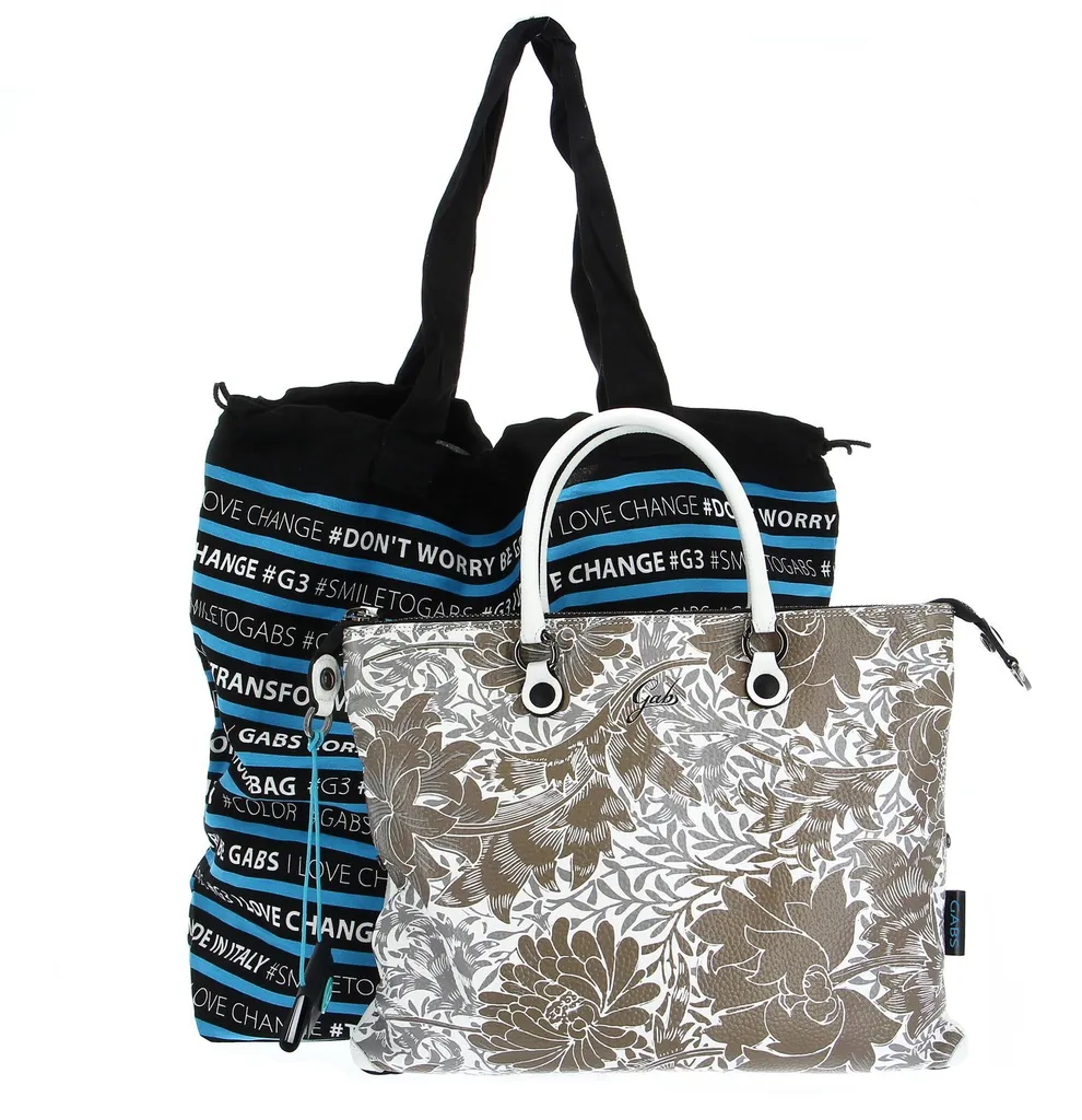 Sac Cabas Transformable Gabs Cuir G3 Plus Imprimé Fleurs Beige Moyen - 2