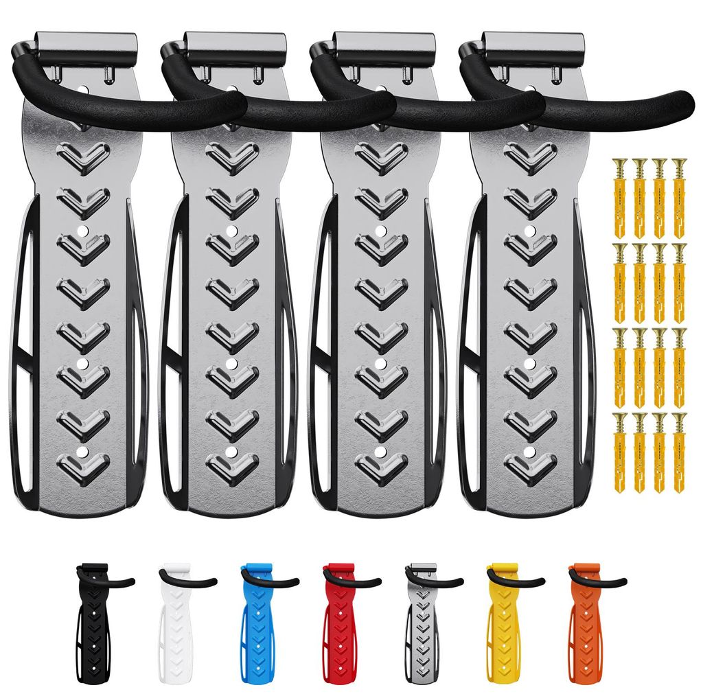 4 x WELLGRO Wand Fahrradhalter - Stahl Fahrrad Produktbild 