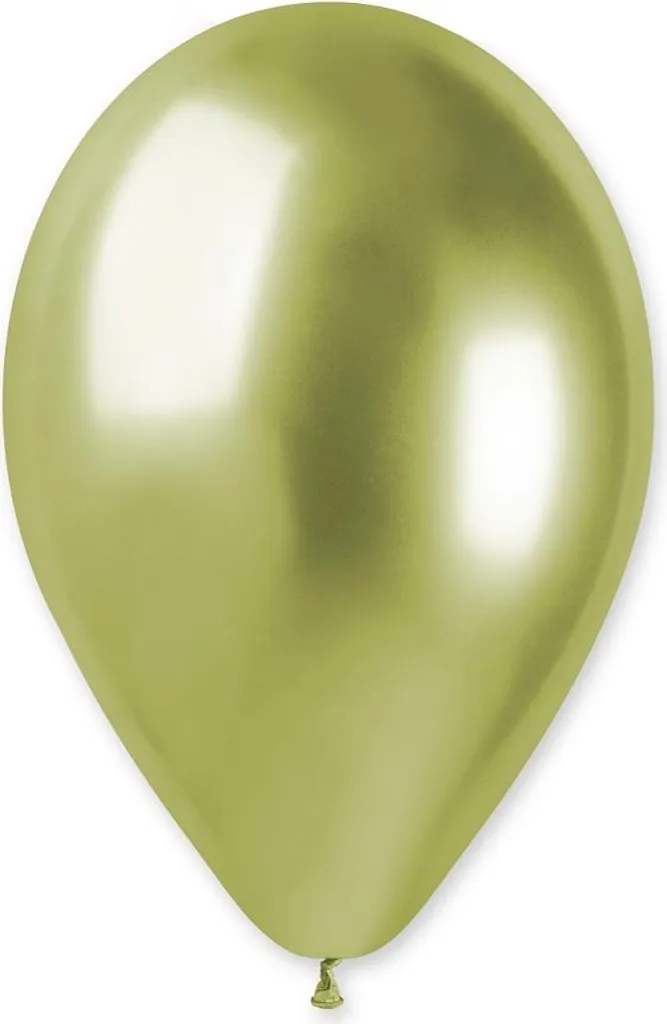 Ballons chromés GB120 vert kiwi 33 cm - Résistants et opaques (50 pcs)