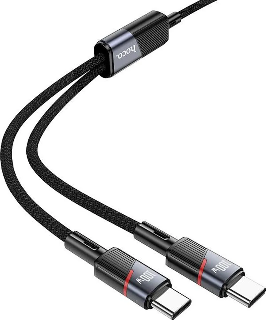 Hoco U139 Cavo USB-C Doppio 100W PD 5A - 1.2m Nylon per Laptop e Tablet