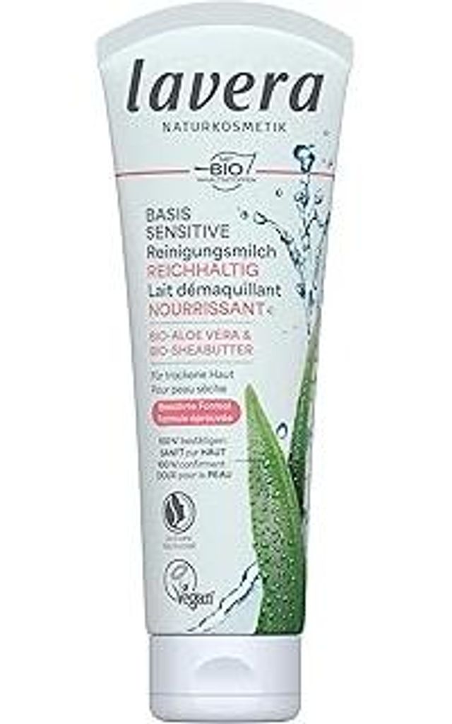 LAVERA Basis Sensitiv Milch Reinigungsmittel für pflanzliche Zutaten, Bio, 100% natürlich