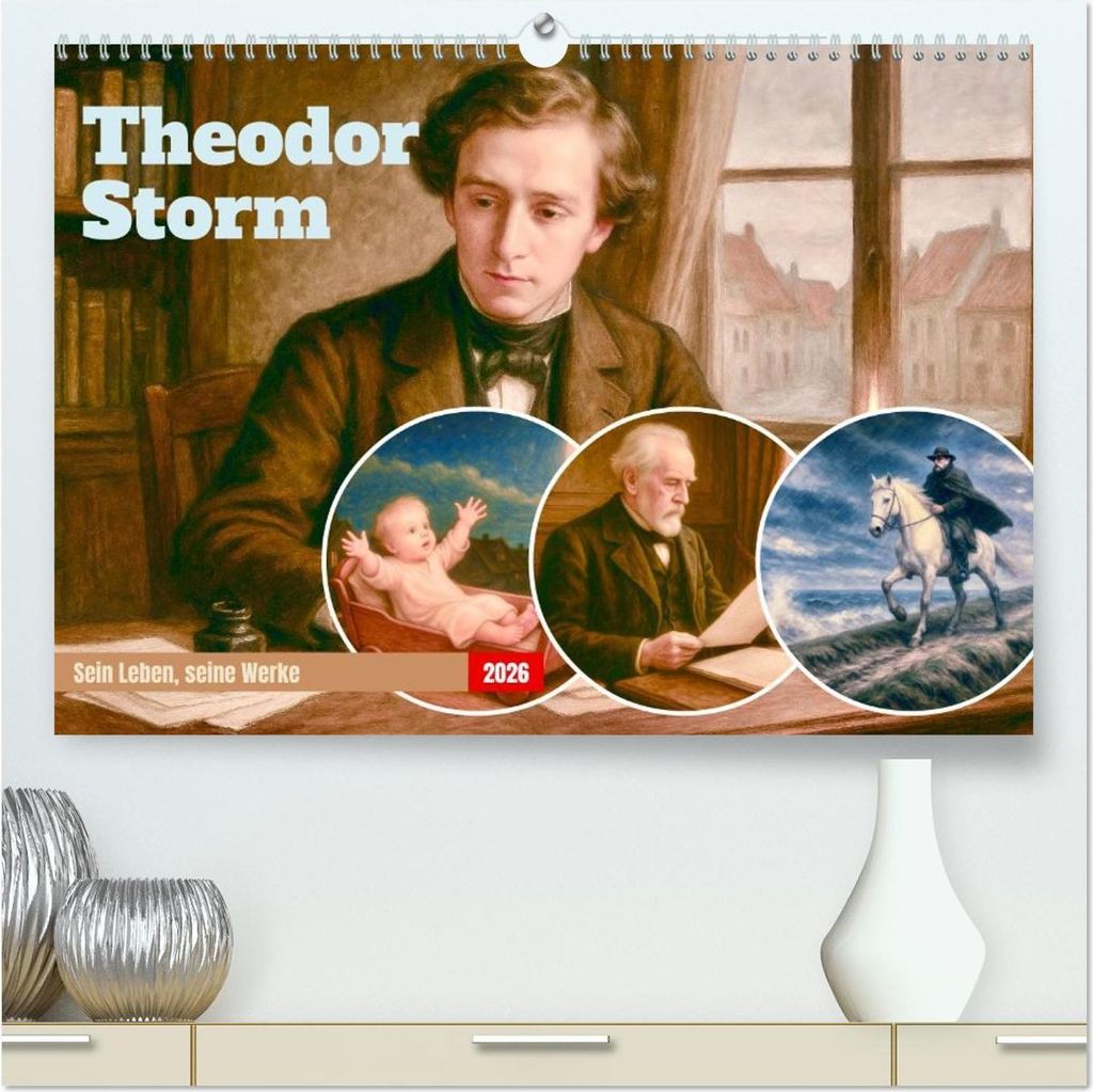 Theodor Storm. Sein Leben, seine Werke (hochwertiger Premium Wandkalender 2026 DIN A2 quer), Kunstdruck in Hochglanz