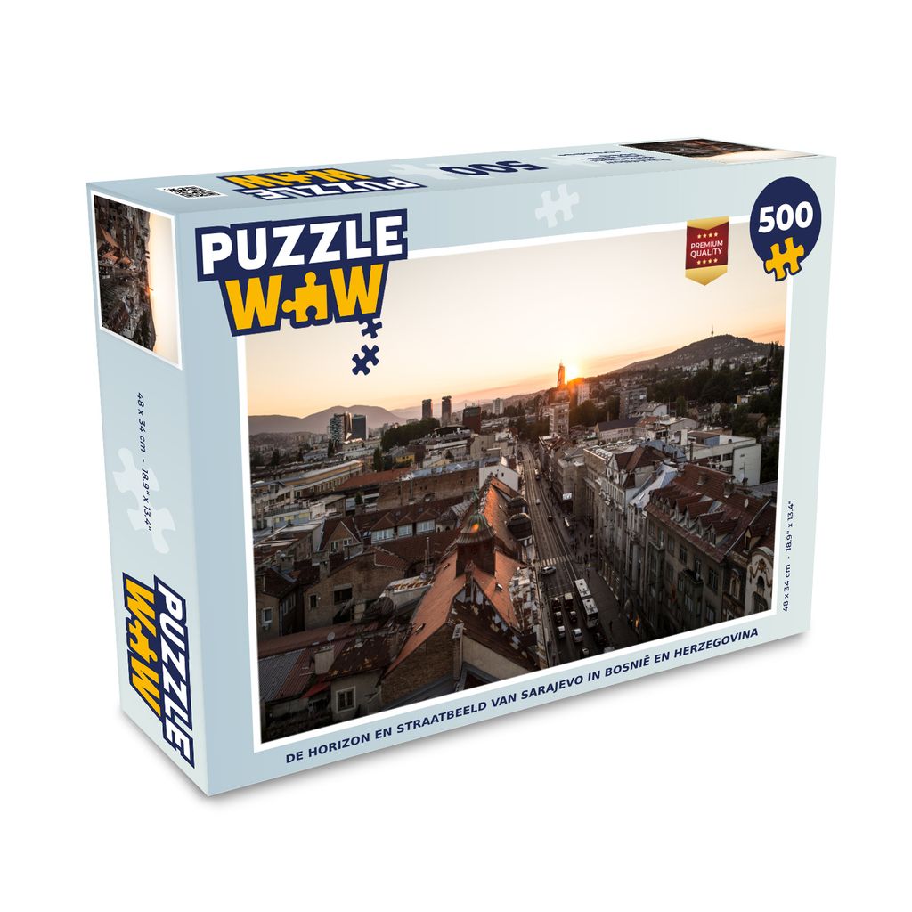 MuchoWow Puzzle 500 Teile Die Skyline und das Straßenbild von Sarajevo in Bosnien und Herzegowina - 500 Teile - Kinder - Selberbauen - Puzzlespiele