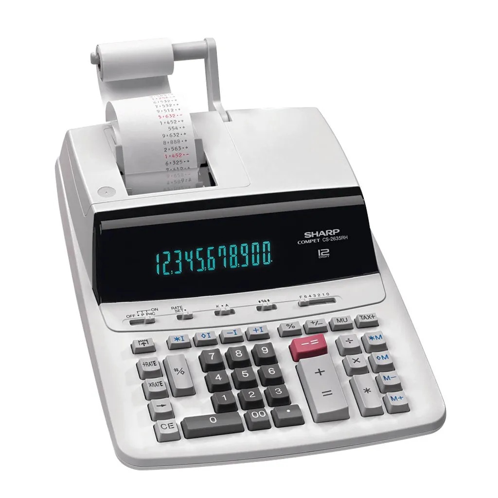 Sharp CS-2635RH-GYSE Calculatrice de bureau imprimante bicolore gris