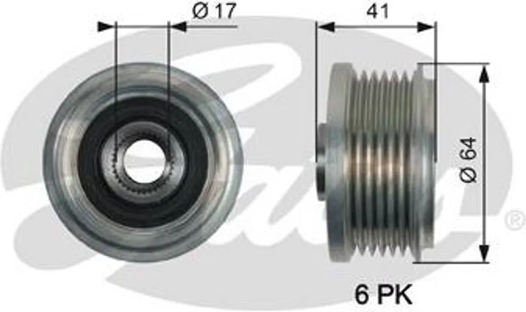 GATES OAP7162 Ruota Libera Alternatore OE 55566587 Opel/Chevy