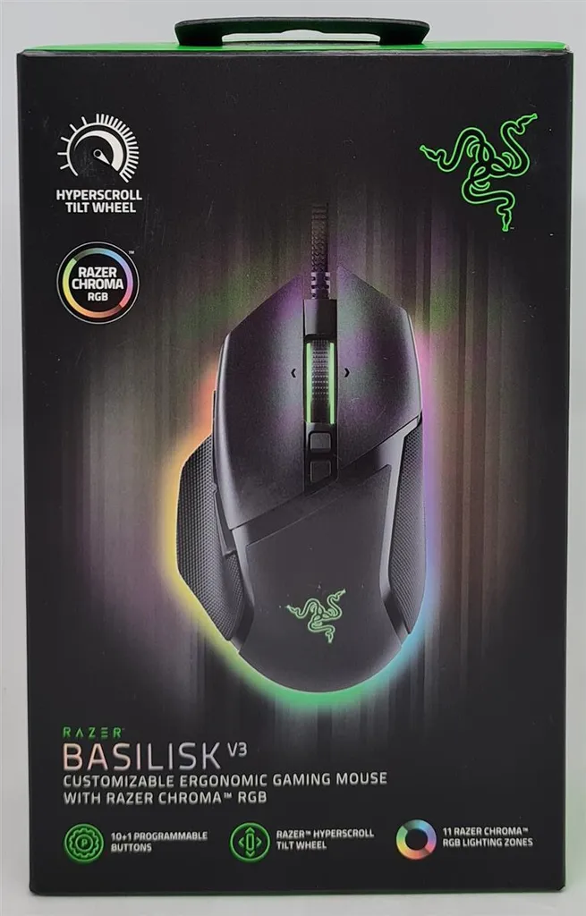 Razer Basilisk V3 et son Capteur 26000 DPI - Souris avec 11 Boutons Noir