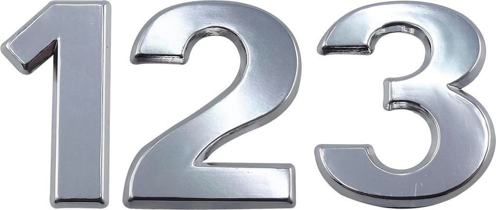 Ziffer selbstklebend, Type 7, Höhe 30 mm, Aluminium silber eloxiert