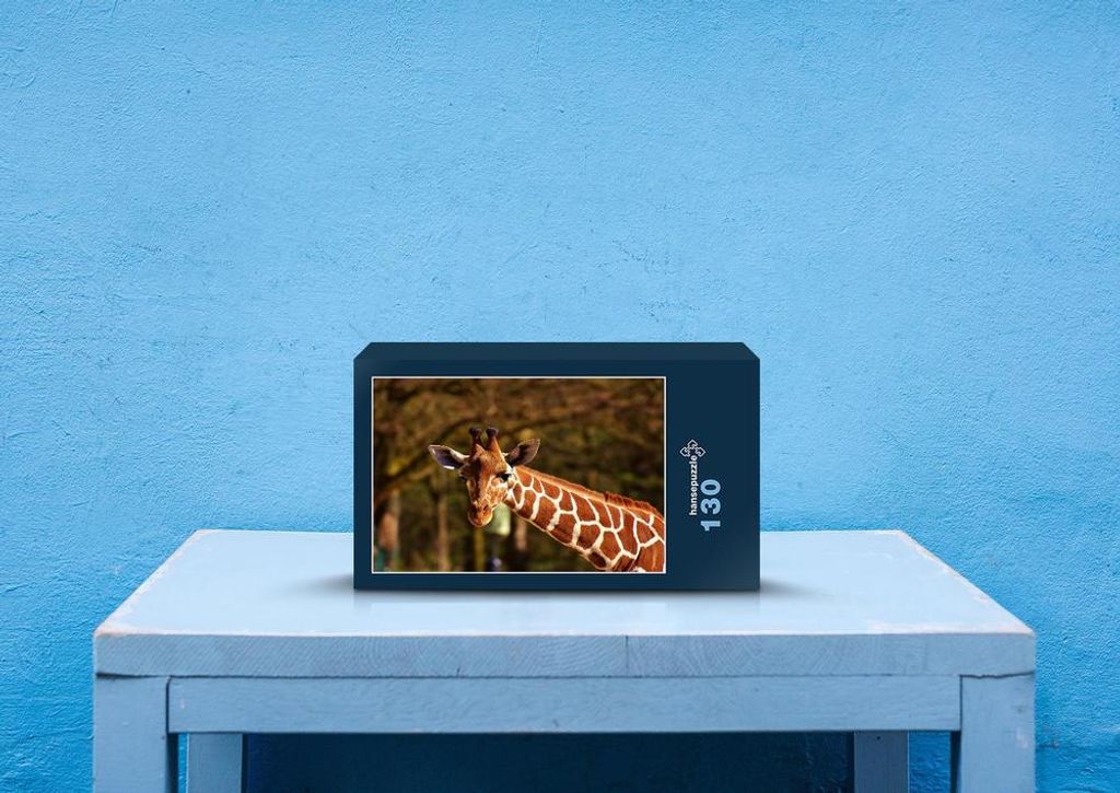 hansepuzzle 79021 - Giraffe Puzzle, 130 Teile, Natur, 28,7 x 20,0cm mit hochwertiger Aufbewahrung, Kartonbox und wiederverschließbarem Beutel