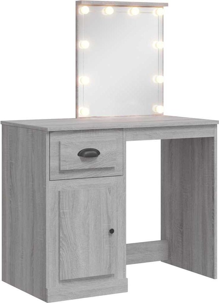 vidaXL Toaletný stolík s LED osvetlením Sonoma 90x42x132,5 Obrázok produktu 