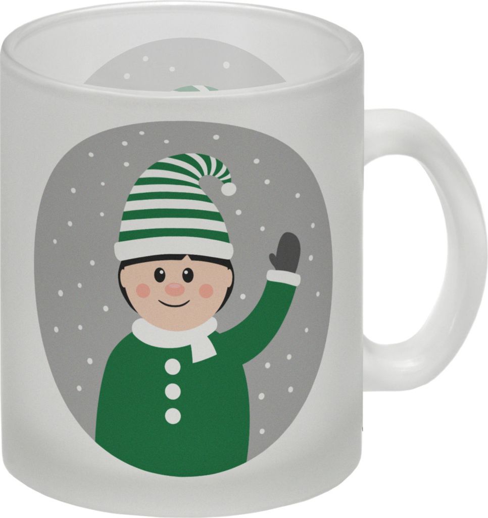 Wichtel im Schnee Glas Tasse