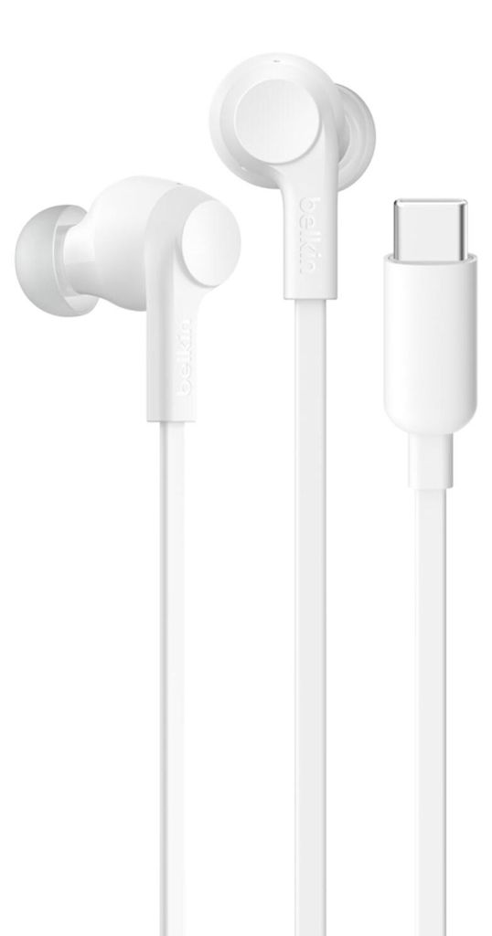 Écouteurs filaires Belkin SoundForm ANC USB-C blancs Image du produit 