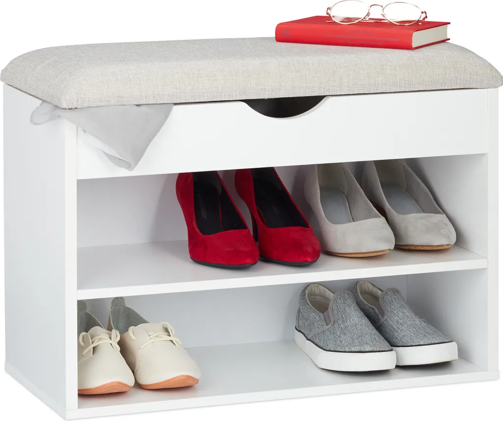 Banc à chaussures blanc : finissez-en avec le désordre dans l'entrée