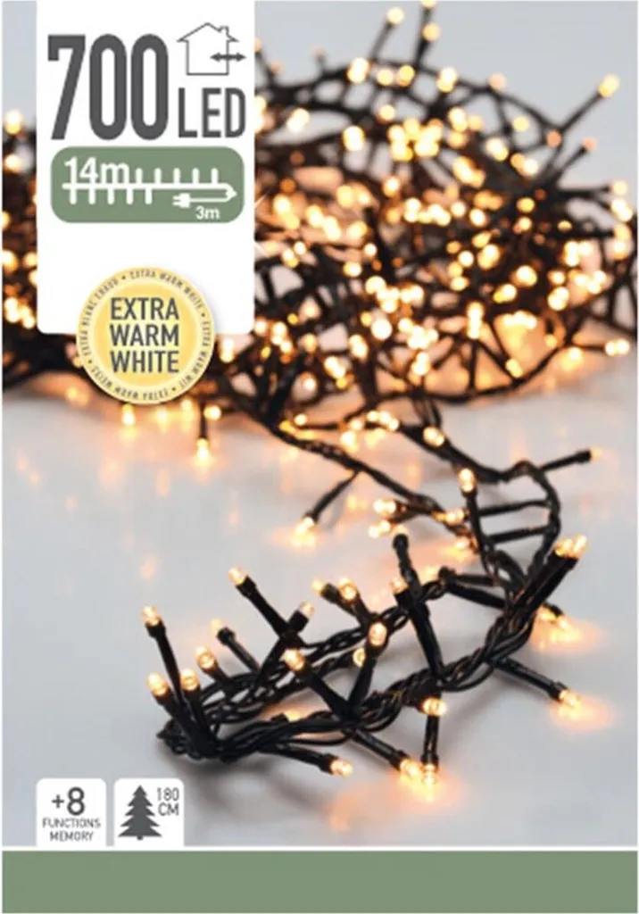 Luci Natale 700 LED Microcluster 14m IP44 Bianco Caldo con Timer - 2