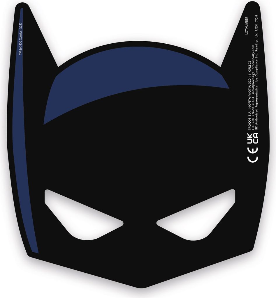 BATMAN-Geburtstagsparty-Papiermasken, 6 Stk. Produktbild 