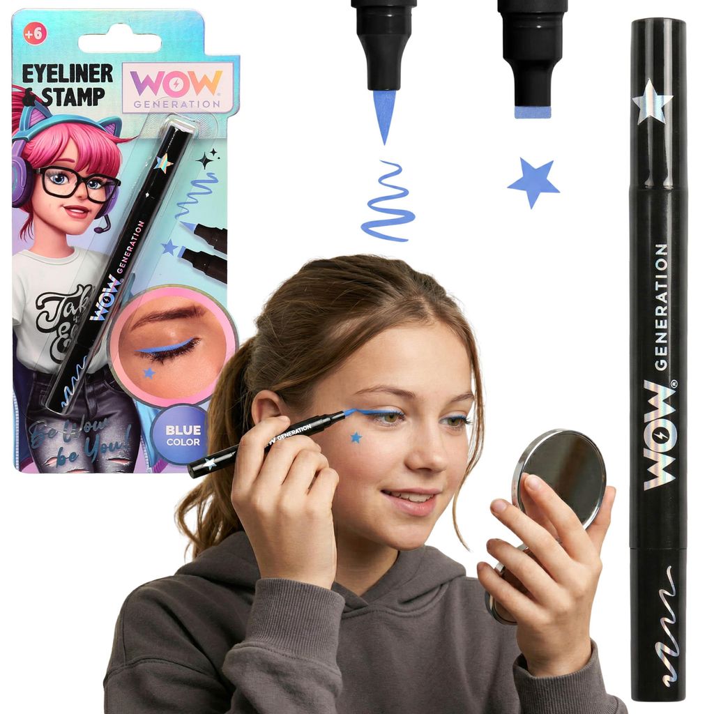 WOW Generation Eyeliner-Stift Blau mit Stempel, Make-up für Mädchen ab 6 Jahren