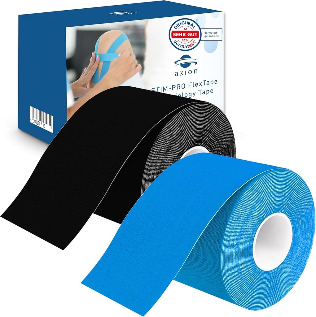 axion® Kinesiologie-Tape 5cm x 5m - 2 Rollen - Wasserfestes Produktbild 