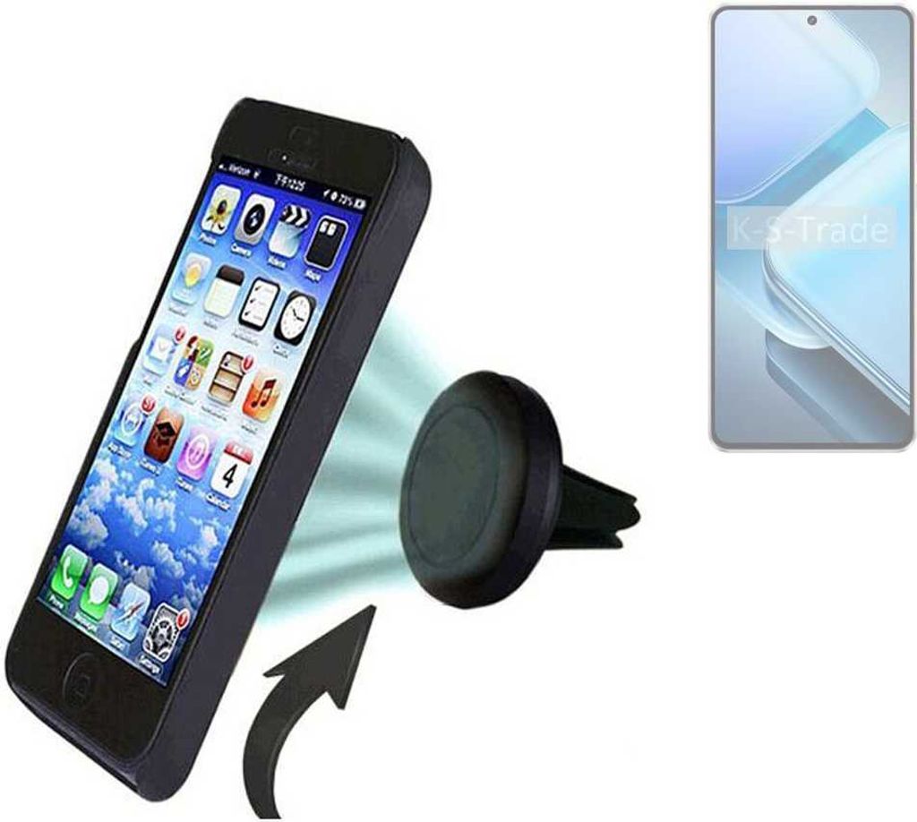 K-S-Trade Kompatibel mit Vivo iQOO Z9 Auto Handy Halterung KFZ Halter Lüftungsgitterhalterung Air Vent mount Smartphone Halter