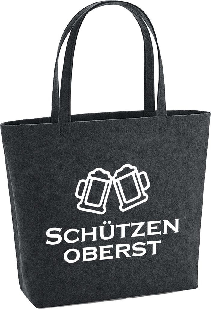 Huuraa Filzshopper Schützenoberst Schützenfest 22 Liter Charcoal Melange Filztasche Geschenkidee