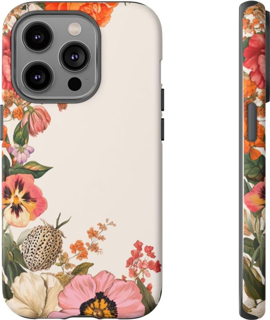 Vintage Blumenbordüre – Hülle Kompatibel mit iPhone 14 Pro