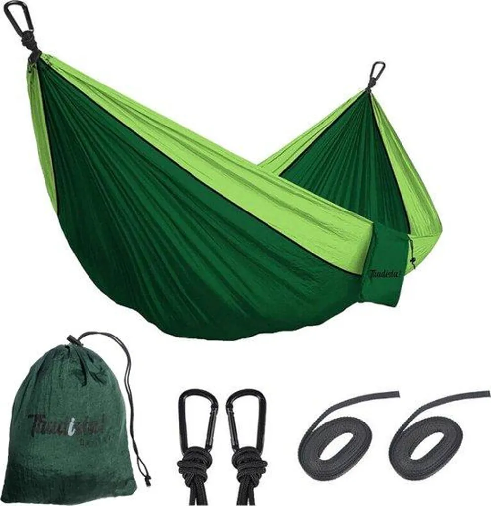 Hamac de voyage ultra résistant charge 300 kg format géant - Vert Forêt