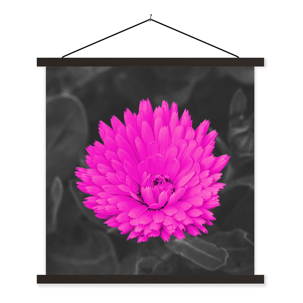 MuchoWow Textilposter Blumen - Aquarell - Rosa 40x40 cm mit schwarzem Rahmen - Fotos