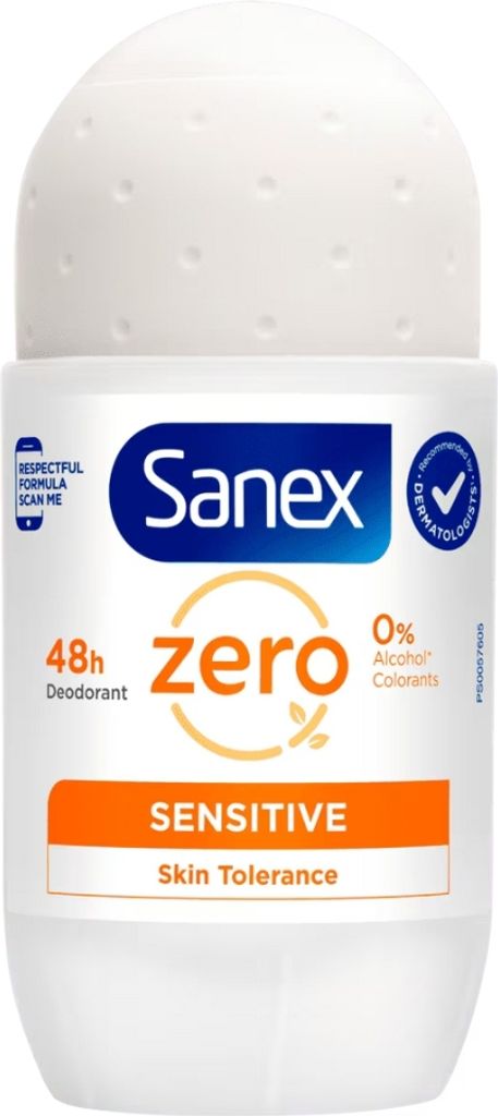 Sanex Zero% Desodorant Roll-On Für Empfindliche Haut 50ml Produktbild 