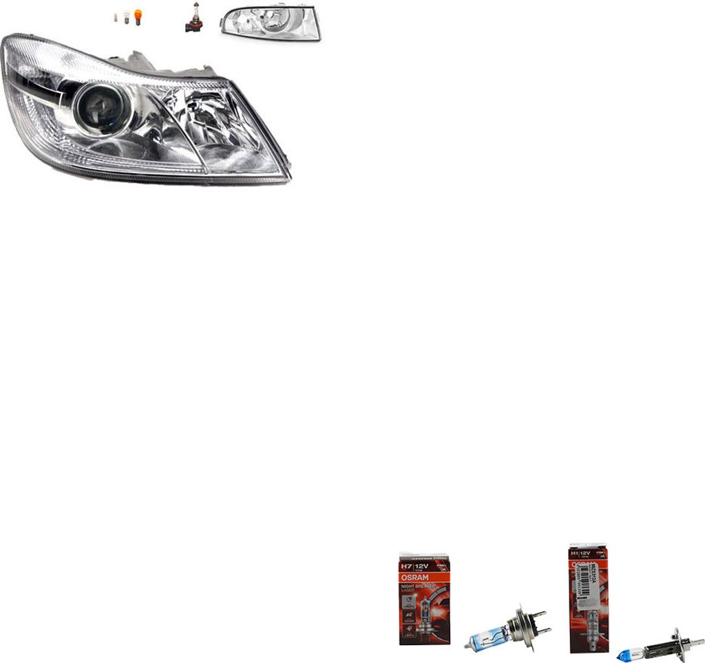 Johns, Scheinwerfer + Osram Night Breaker Laser kompatibel zu Skoda Octavia 1Z 09-13 R 1Z1941018S 1Z1941016F 1Z0941702C 1Z0941700C