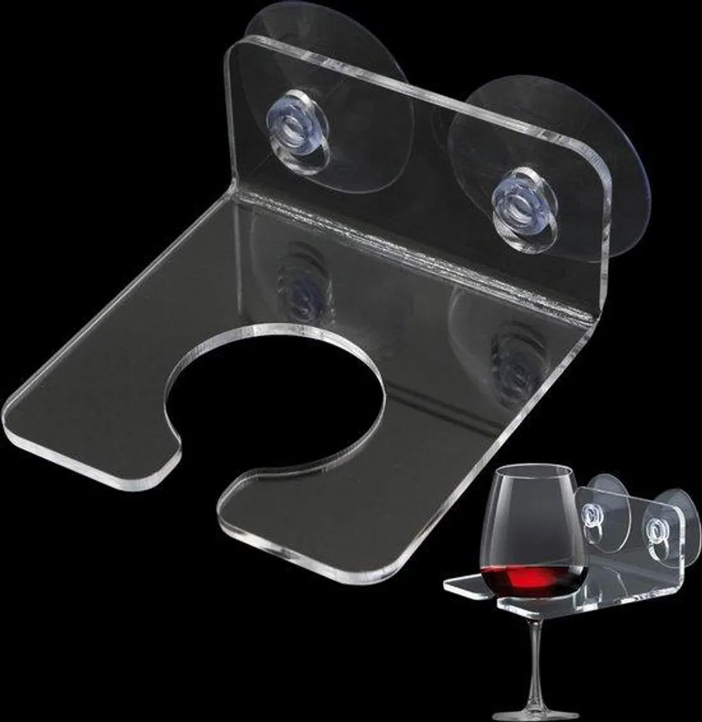 Porte-verre de vin pour baignoire avec ventouse haute fixation en ABS