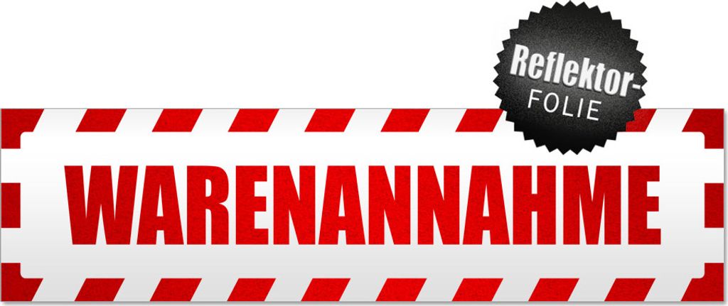 Warenannahme gestreift Magnetschild Schild magnetisch