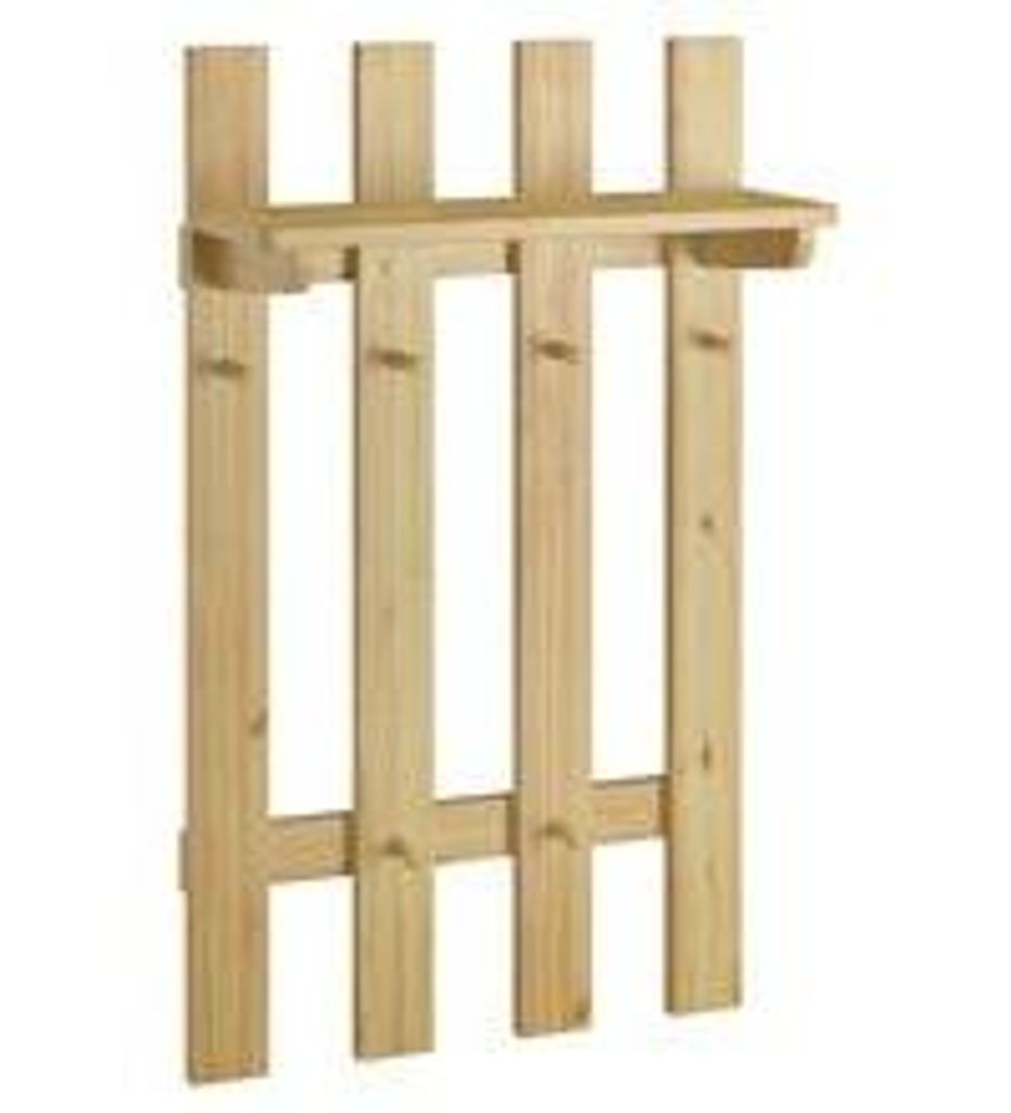 Garderobenpaneel Flurgarderobe Kleiderhaken aus Kiefer Produktbild 