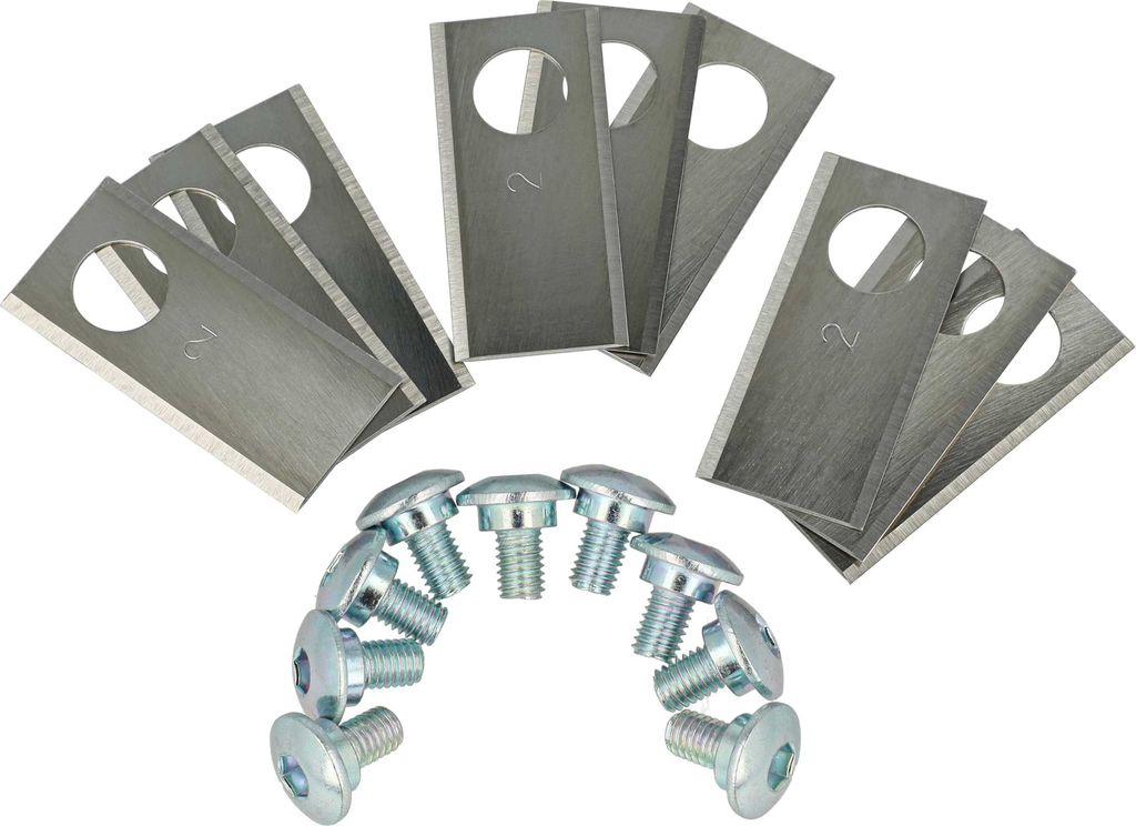 vhbw 9x Ersatz-Messer Ersatz für Worx WA0176 für Rasenmäher - Ersatzklinge Silber, Edelstahl