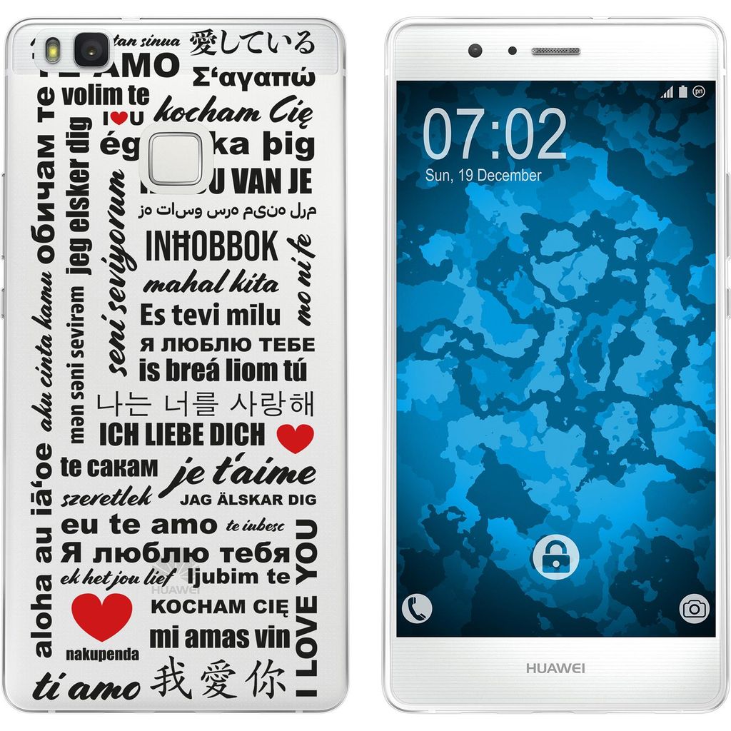 PhoneNatic Case kompatibel mit Huawei P9 Lite Silikon-Hülle in Love M4