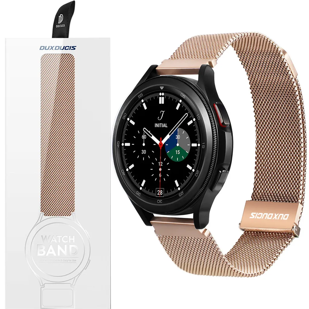 Dux Ducis Cinturino Magnetico Per Samsung Galaxy Watch / Huawei Watch / Honor Watch / Xiaomi Watch (Banda 22Mm) Banda Magnetica Oro (Versione Milanese)