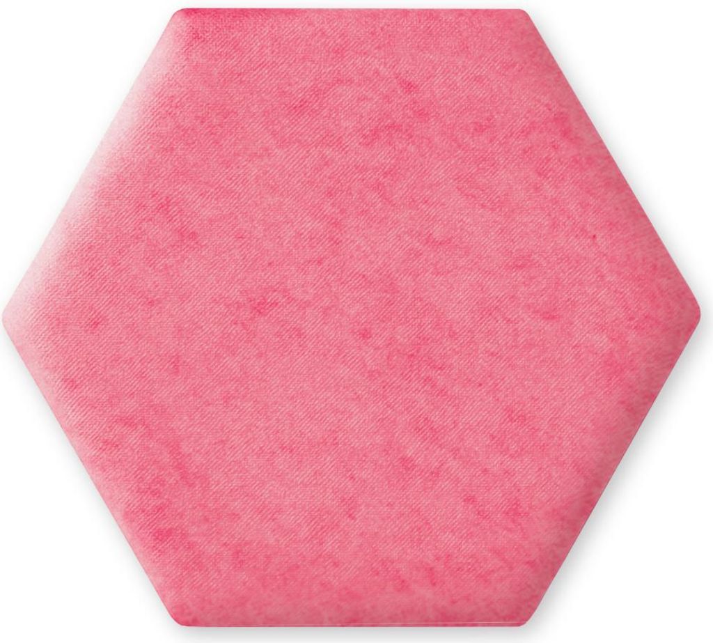 TAPHICEROS Hex Wandpaneel Polsterpaneel, 30x26 cm, ALOVA 73, Rosa, Wandkissen Hexagon Wandpolster Kopfteil für Bett Gepolstert Polsterplatte