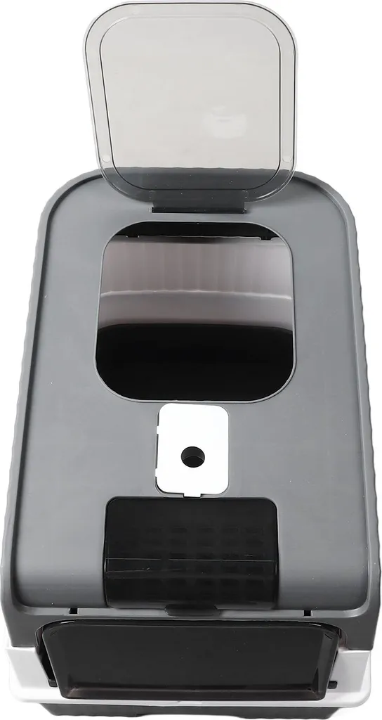 Maison de toilette pour chat format XL avec bac à litière portable gris