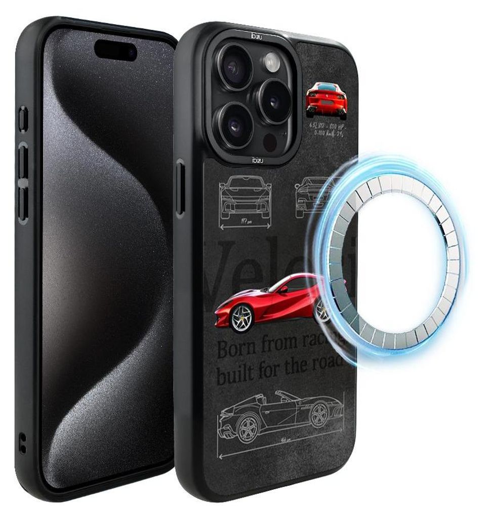 Schutzhülle für das iPhone 15 Pro Max, MagSafe-kompatibel, mattschwarze Seiten, Modell 812 Superfast