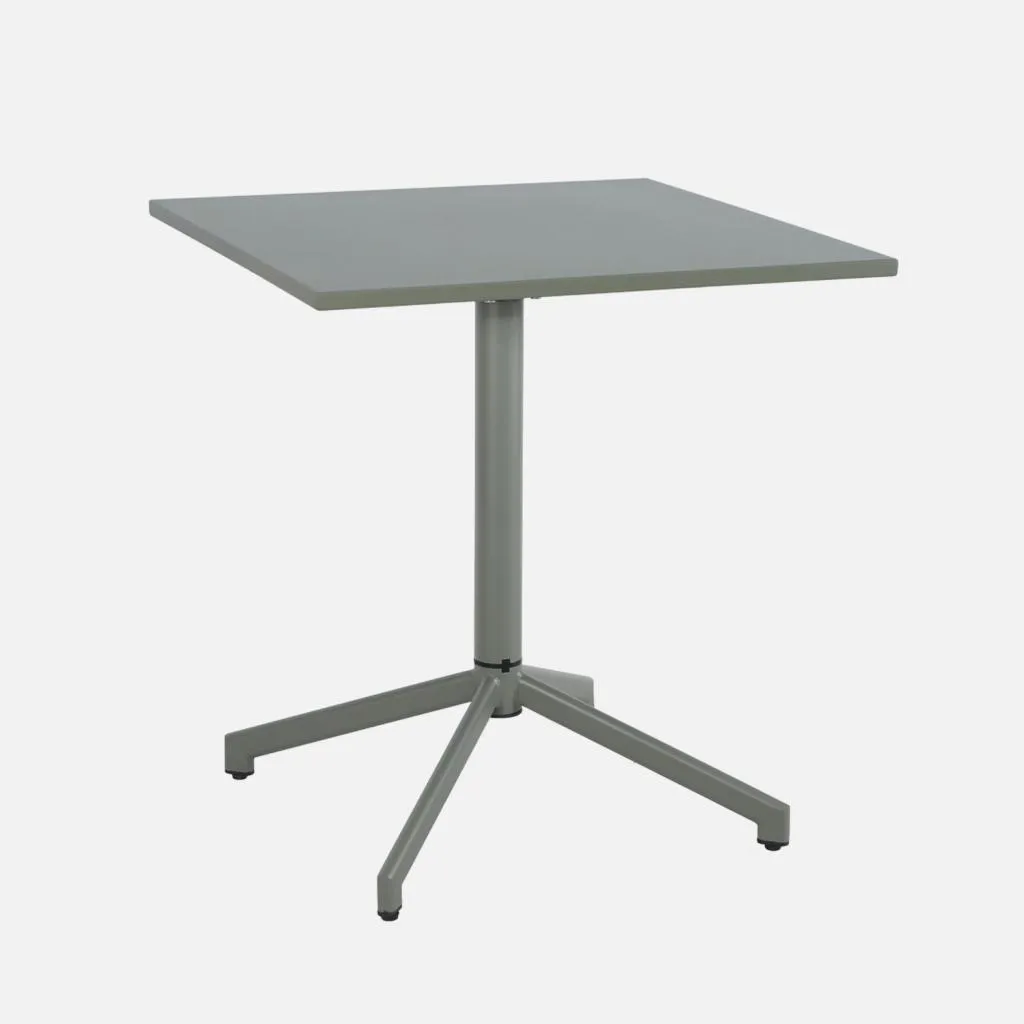 Tavolo da Giardino Bistrot Pieghevole 70x70 Acciaio Verde Kaki 2 Posti