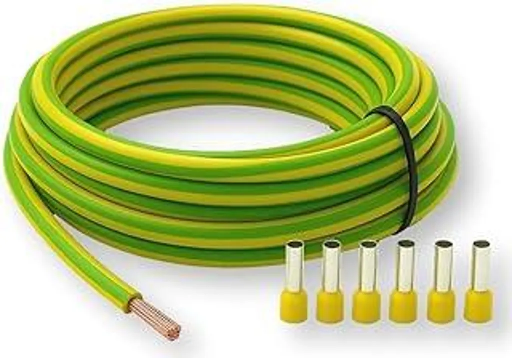 Kit Messa a Terra 6 mmq 10 Metri H07V-K Giallo Verde + Capicorda Inclusi