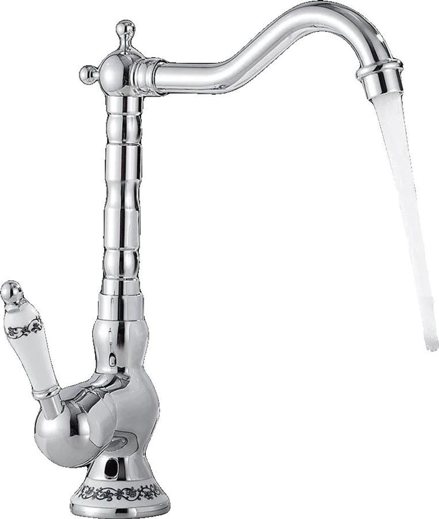 Waschbeckenarmatur, Edelstahl, 17,5 cm x 30,5 cm, Produktbild 