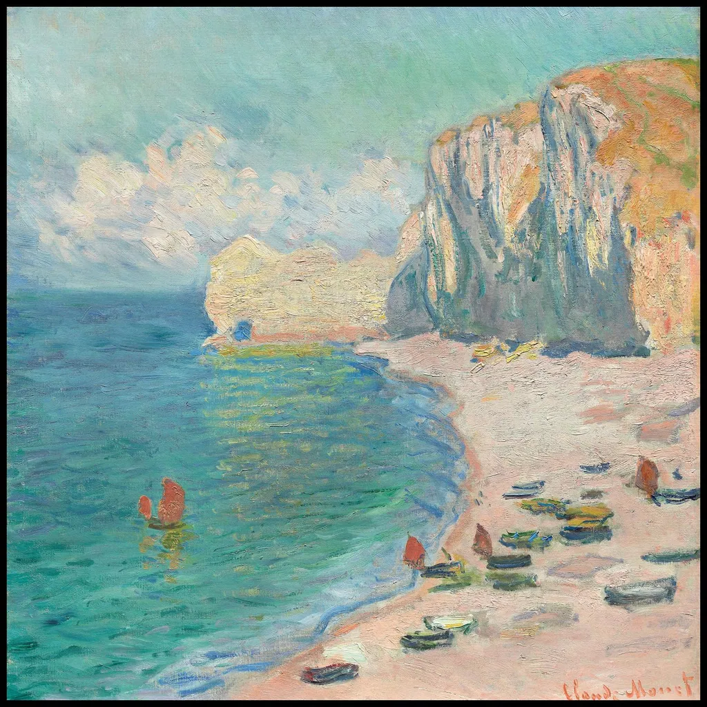 Décoration Murale Salon Monet Falaise d'Amont Affiche Vintage 100x100cm