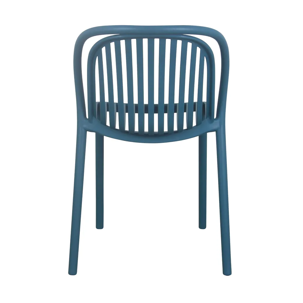 Chaise de terrasse design bleu canard résistante aux UV et intempéries
