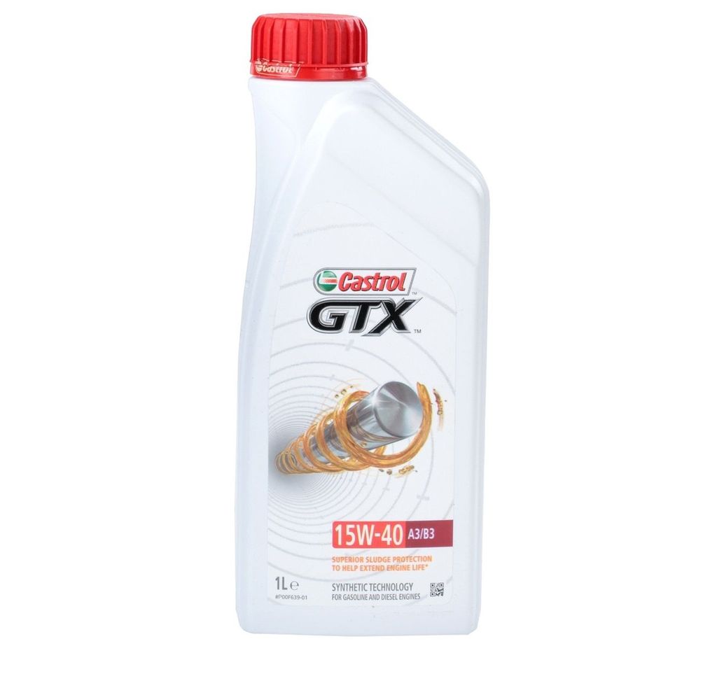 1 Liter CASTROL 15W-40 GTX A3/B3 API SL ACEA A3/B3 API CF VW 501 01 VW 505 00 MB 229.1 Fiat 9.55535-D2