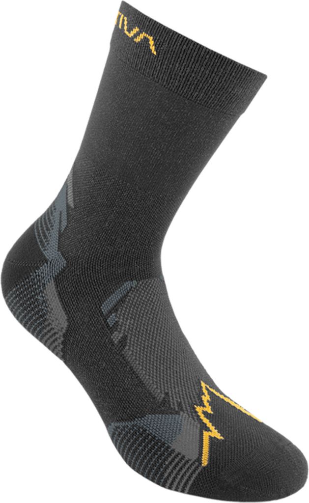 Hike Tech Socks, Mountain Hiking, Unisex, Socks, K00Y00 Black/Yellow, XL - La Sportiva